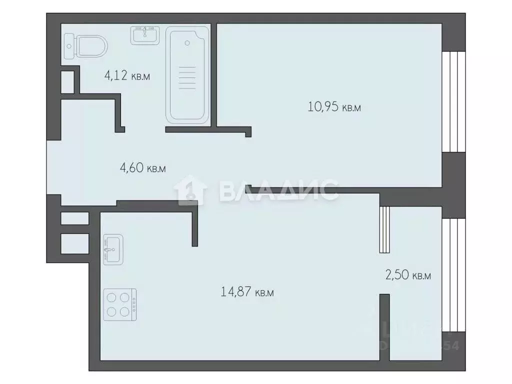 1-к кв. Рязанская область, Рязань ул. Чкалова, 23к1 (35.79 м) - Фото 1