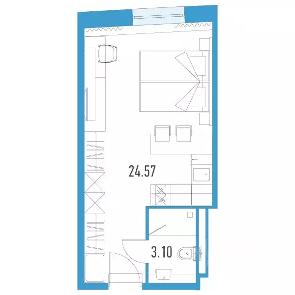 Студия Санкт-Петербург пл. Конституции, 3 (27.67 м) - Фото 0