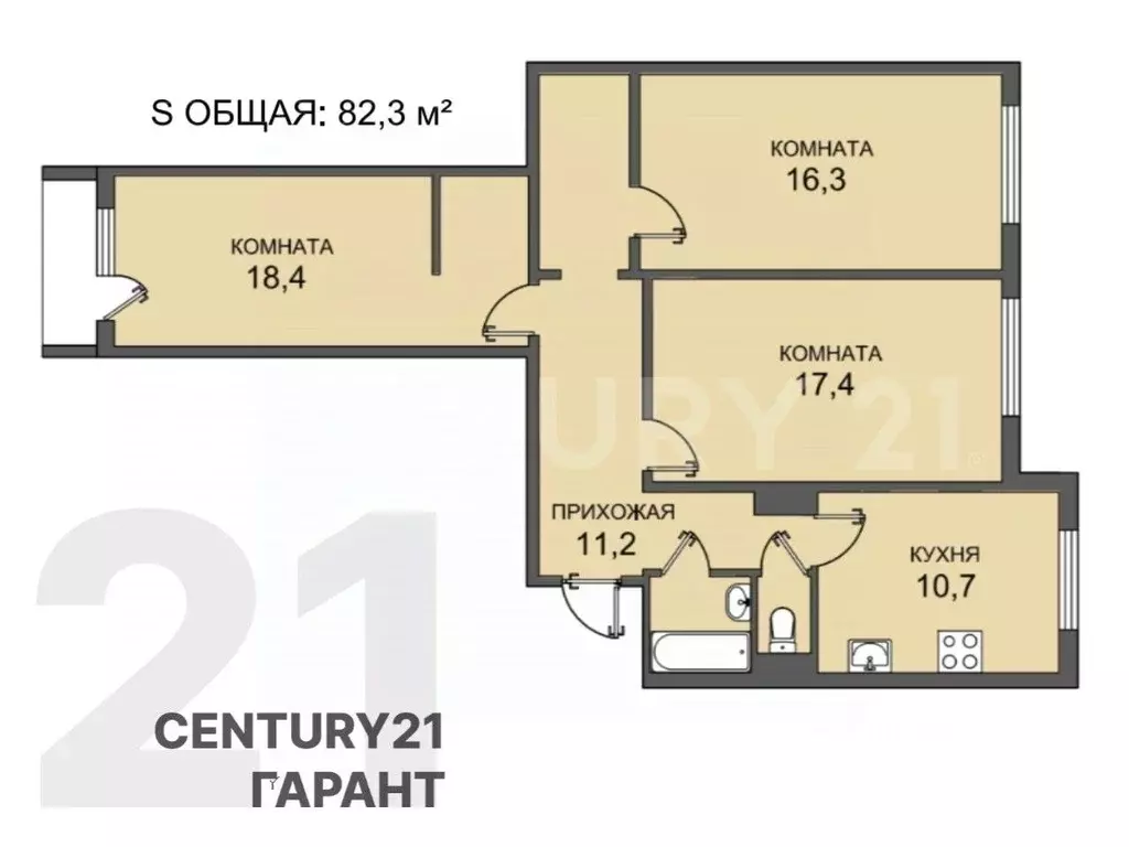 3-к кв. Ленинградская область, Колтуши Всеволожский район, ул. ... - Фото 2