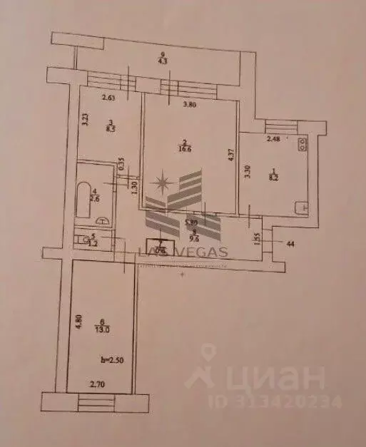 3-к кв. Татарстан, Казань ул. Восстания, 90а (60.3 м) - Фото 0