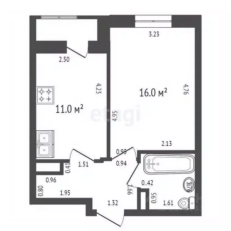 1-к кв. Санкт-Петербург Комендантский просп., 60к3 (33.0 м) - Фото 1