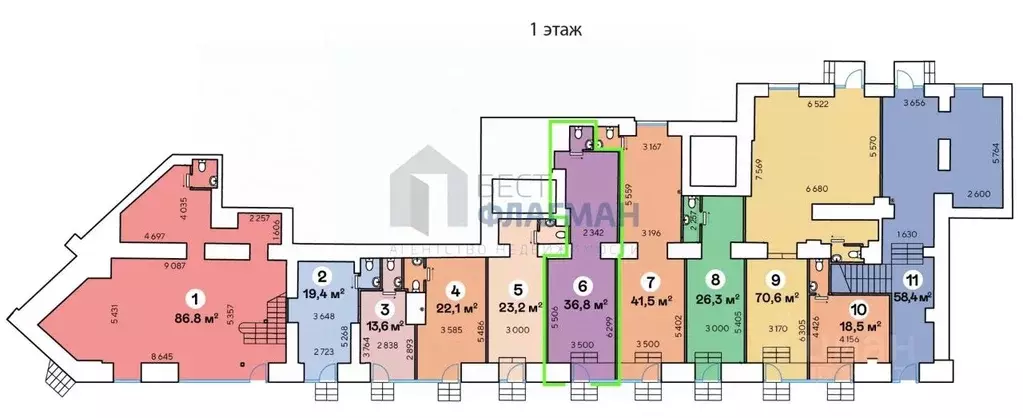Помещение свободного назначения в Москва Ленинский просп., 70/11 (37 ... - Фото 2