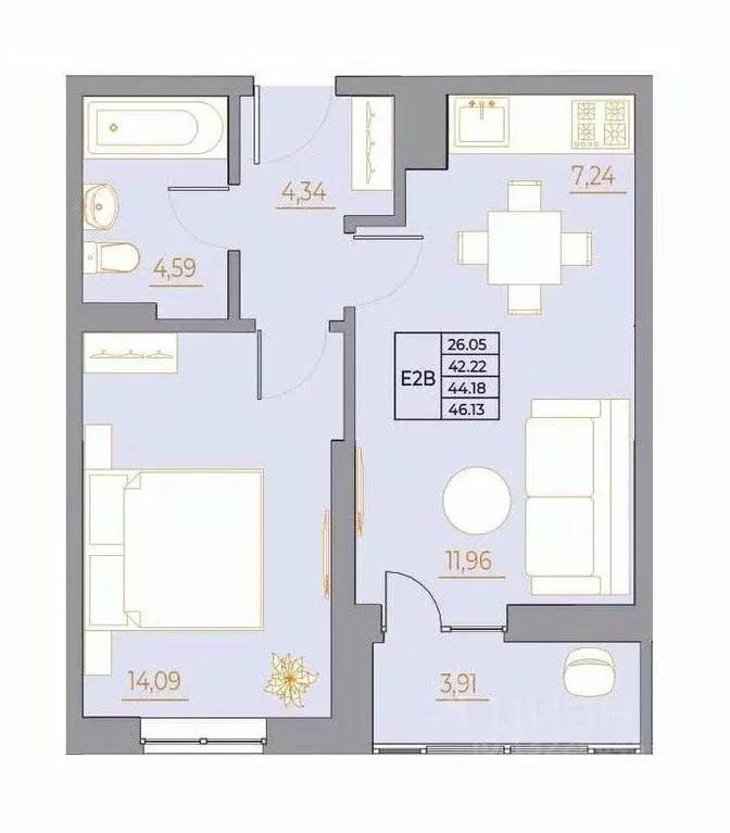 2-к кв. Ростовская область, Ростов-на-Дону Новый Горизонт жилой ... - Фото 1