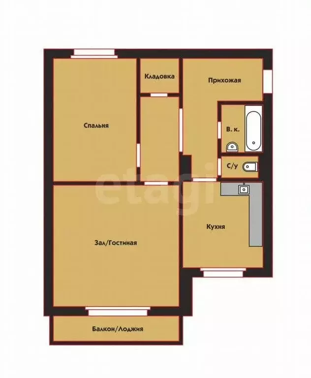 2-комнатная квартира: Барнаул, улица Антона Петрова, 187 (55.9 м) - Фото 1