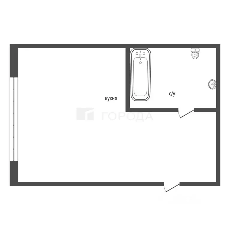 Студия Алтайский край, Барнаул Балтийская ул., 63Б (25.7 м) - Фото 2