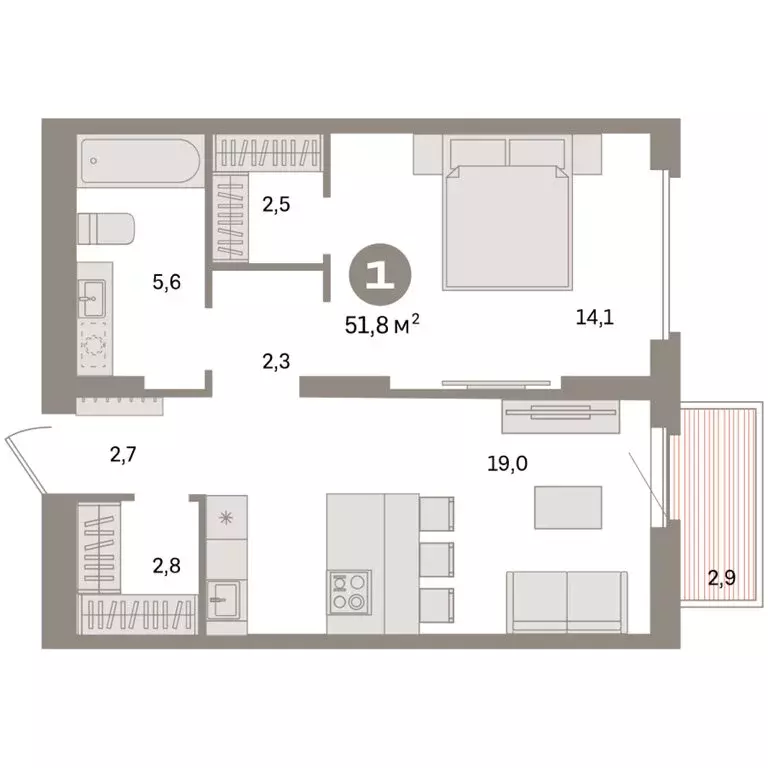 1-комнатная квартира: Екатеринбург, жилой район Сортировочный, ... - Фото 2