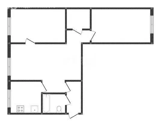 3-комнатная квартира: село Зелёное, улица Гагарина, 8 (57.7 м) - Фото 1