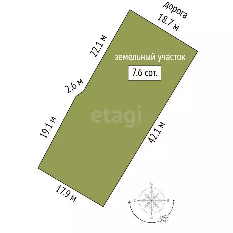 Участок в село Санниково, Совхозный переулок (7.6 м) - Фото 1