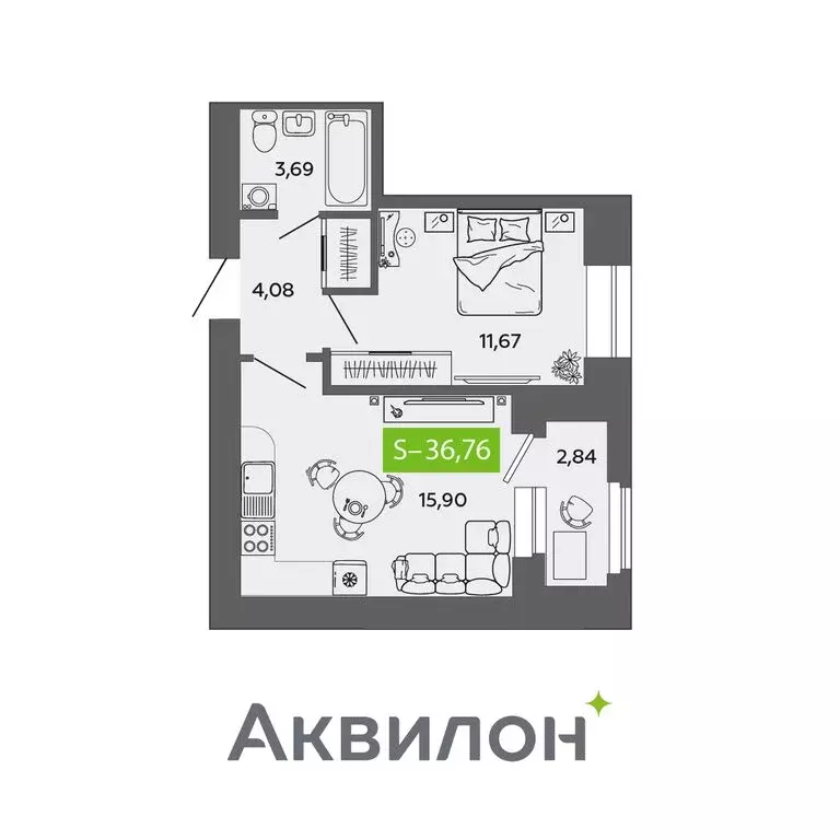 1-комнатная квартира: Северодвинск, жилой комплекс Квартал № 100 ... - Фото 0