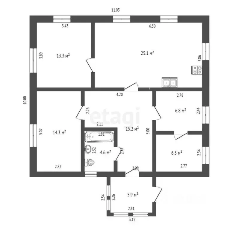 Дом в Башкортостан, Стерлибашевский район, Куганакбашевский сельсовет, ... - Фото 2