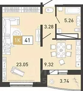 1-к кв. Тюменская область, Тюмень ул. Монтажников, 42 (41.1 м) - Фото 0