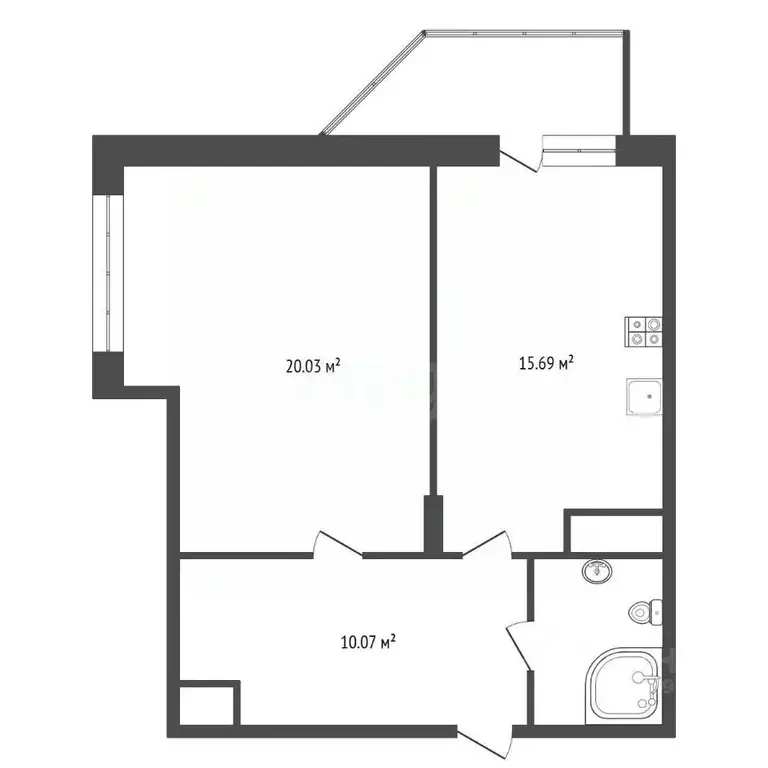 1-к кв. Воронежская область, Воронеж ул. Переверткина, 1/10 (50.0 м) - Фото 1