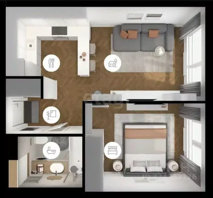 1-к кв. Московская область, Мытищи Яуза Парк жилой комплекс, к8 (37.6 ... - Фото 1