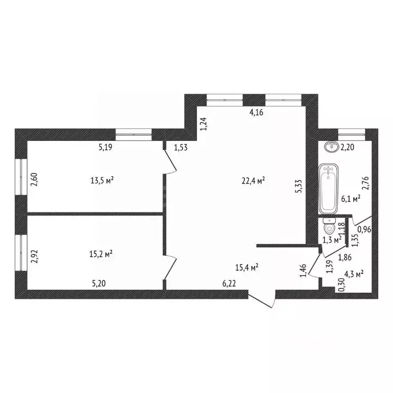 3-к кв. Башкортостан, Уфа ул. Чернышевского, 28 (78.0 м) - Фото 2