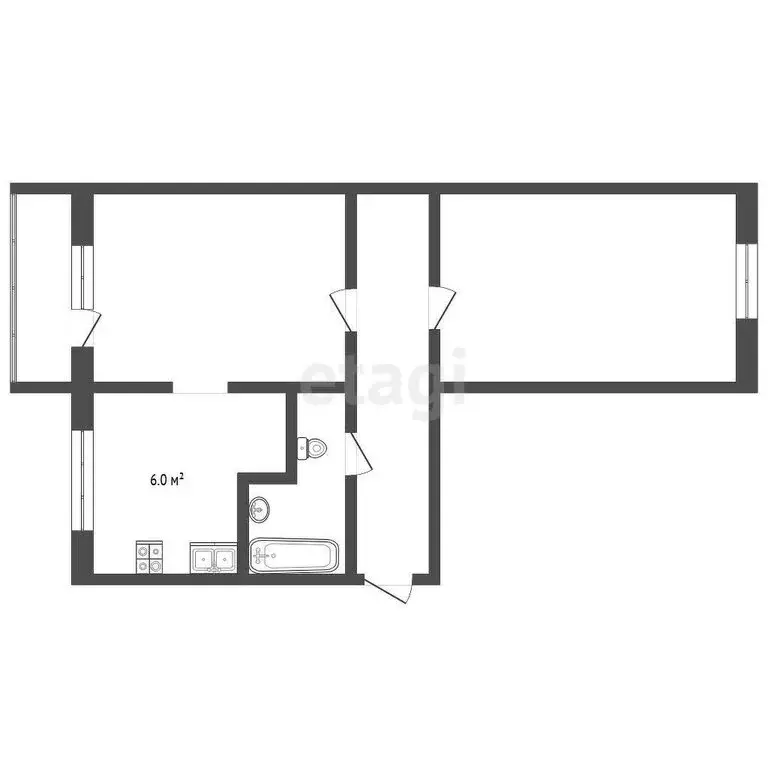 2-комнатная квартира: Ростов-на-Дону, улица Погодина, 16 (46 м) - Фото 0