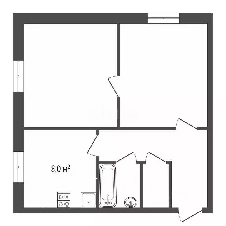 2-к кв. Ярославская область, Рыбинск Волочаевская ул., 7 (45.0 м) - Фото 2