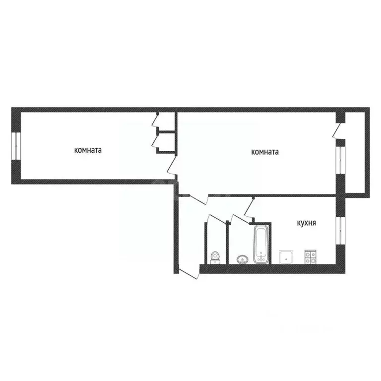 2-к кв. Ленинградская область, Киришский район, Глажевское с/пос, пос. ... - Фото 2