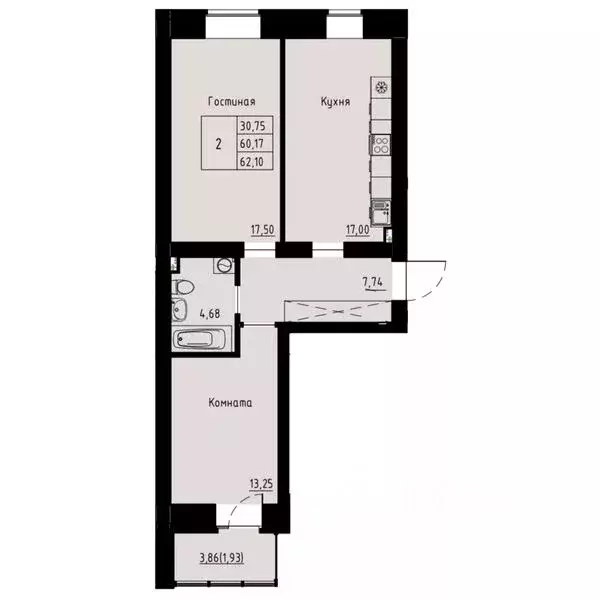 2-к кв. Красноярский край, Красноярск ул. Елены Стасовой, 82 (62.0 м) - Фото 1