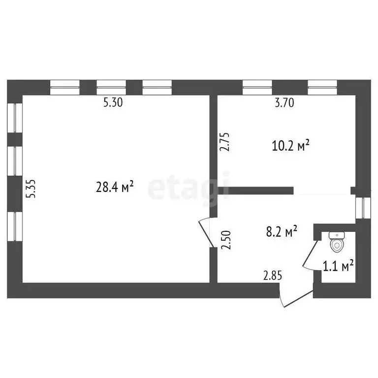 2-комнатная квартира: Ишим, улица Пономарёва, 32 (47.9 м) - Фото 0
