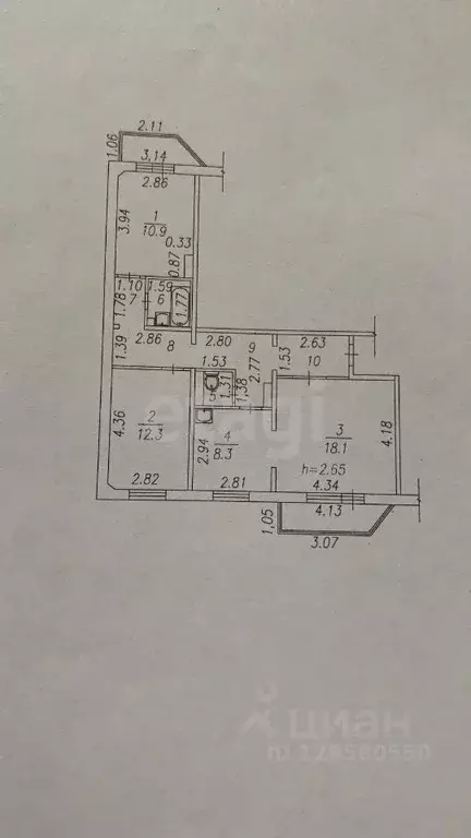 3-к кв. Кемеровская область, Новокузнецк Фестивальная ул., 7А (70.0 м) - Фото 2