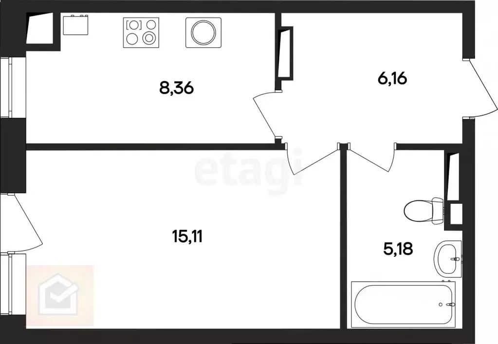 Студия Крым, Евпатория городской округ, Заозерное пгт ул. Олимпийская, ... - Фото 2