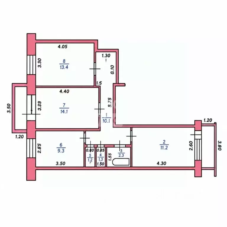 3-к кв. Курская область, Льгов ул. Овечкина, 10А (63.3 м) - Фото 2