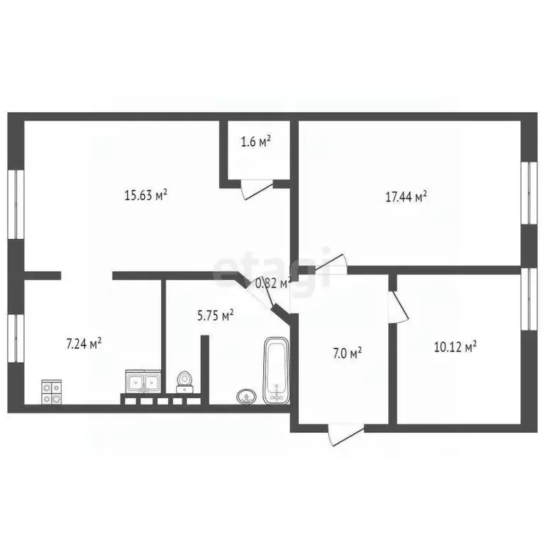 3-к кв. Ямало-Ненецкий АО, Ноябрьск просп. Мира, 6 (65.4 м) - Фото 2