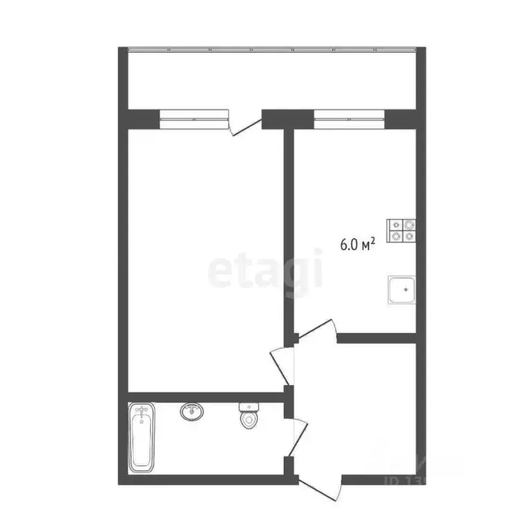 1-к кв. Тюменская область, Тюмень Войновка мкр, ул. Вербовая, 4 (44.0 ... - Фото 2