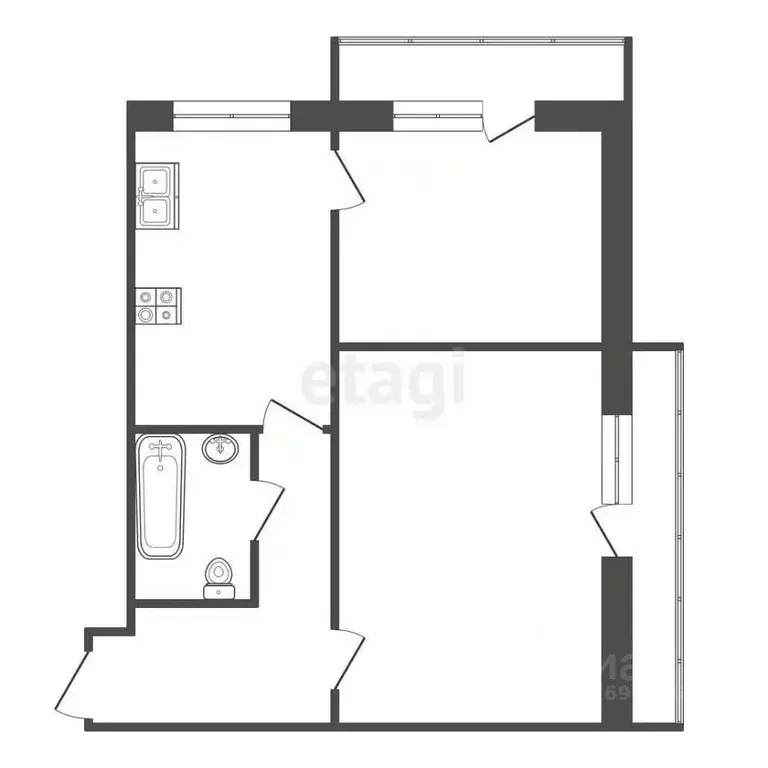 2-к кв. Московская область, Лобня Мирная ул., 13к2 (38.0 м) - Фото 1