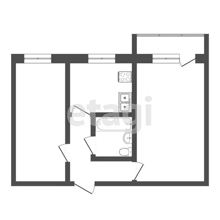 2-комнатная квартира: Ирбит, улица Александра Матросова, 80 (44 м) - Фото 0