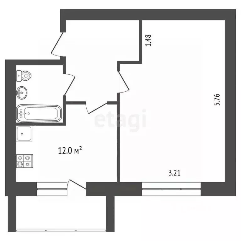 1-к кв. Ярославская область, Ярославский муниципальный округ, пос. ... - Фото 2