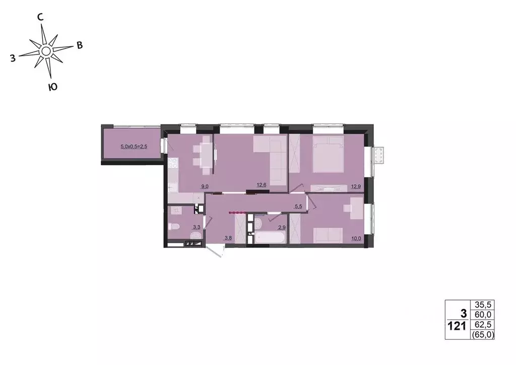 3-к кв. Удмуртия, Ижевск ул. Леваневского (62.5 м) - Фото 0