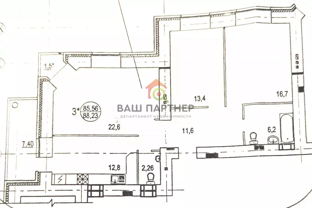 3-к кв. Волгоградская область, Волгоград бул. 30-летия Победы, 15г ... - Фото 2