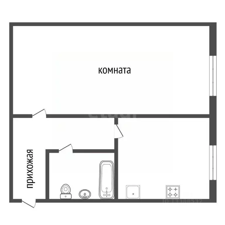 1-к кв. Красноярский край, Красноярск ул. 2-я Краснофлотская, 3 (31.6 ... - Фото 2