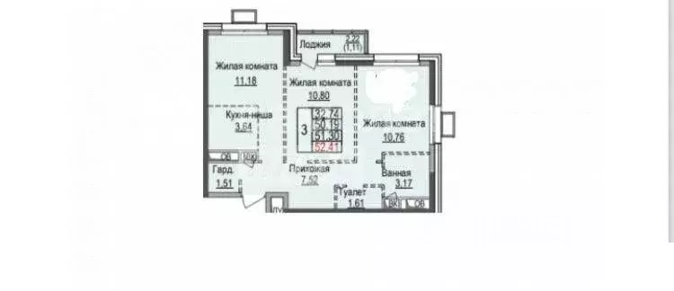 Квартира, 3 комнаты, 50.2 м - Фото 0