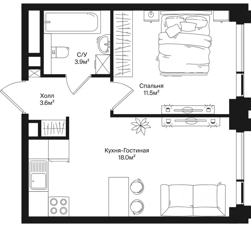 1-к кв. Москва ул. Маршала Бирюзова, 1к14 (37.0 м) - Фото 0