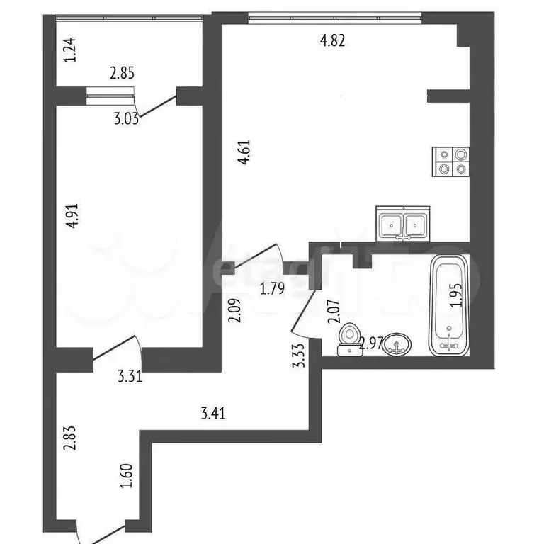 2-к. квартира, 55 м, 2/10 эт. - Фото 0