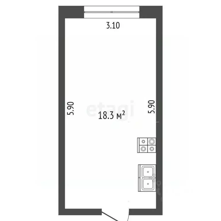 Комната Краснодарский край, Геленджик ул. Кирова, 66 (18.3 м) - Фото 1