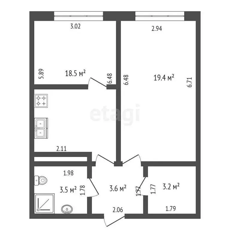 2-комнатная квартира: Анапа, Северная улица, 9Бк2 (48.2 м) - Фото 1
