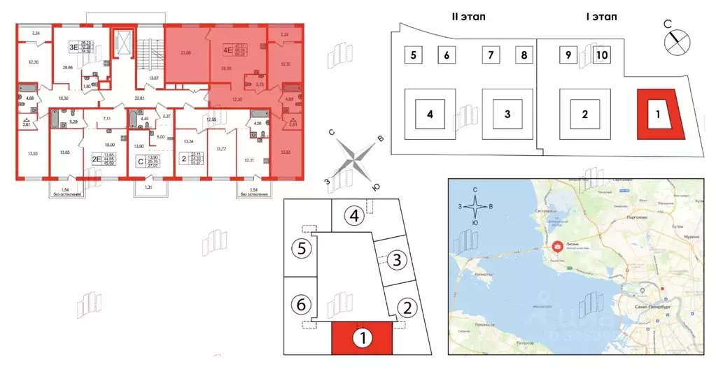 3-к кв. Санкт-Петербург, Санкт-Петербург, Сестрорецк Авиационная ул., ... - Фото 2