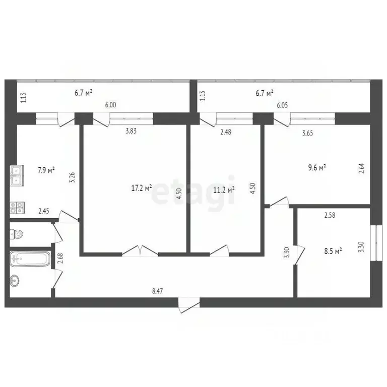 4-к кв. Тюменская область, Тюмень Одесская ул., 40А (74.0 м) - Фото 1