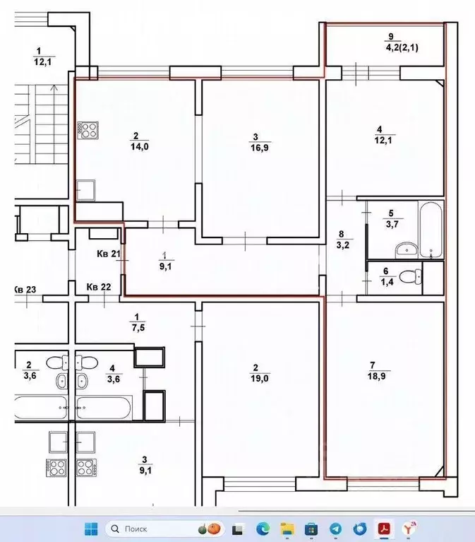 3-к кв. Костромская область, Кострома ул. Олега Юрасова, 1 (79.3 м) - Фото 2