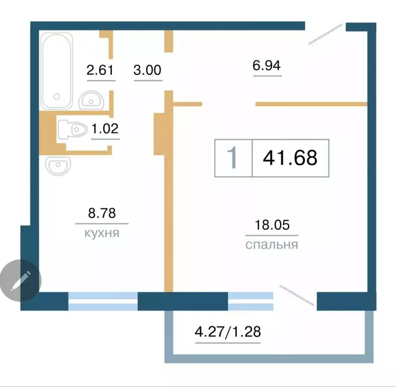1-к кв. Красноярский край, Красноярск ул. Светлова, 42 (41.0 м) - Фото 2