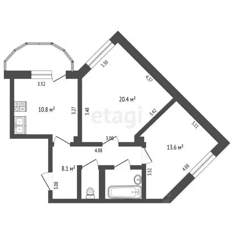 2-к кв. Белгородская область, Белгородский район, Дубовское с/пос, ... - Фото 1