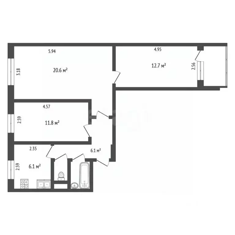 Студия Москва ул. Федора Полетаева, 19К1 (16.0 м) - Фото 2