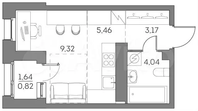 Квартира-студия, 22,8 м, 22/28 эт. - Фото 0