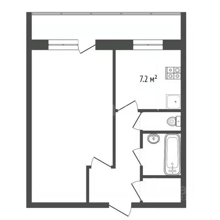 1-к кв. Московская область, Протвино Серпухов городской округ, ул. ... - Фото 2