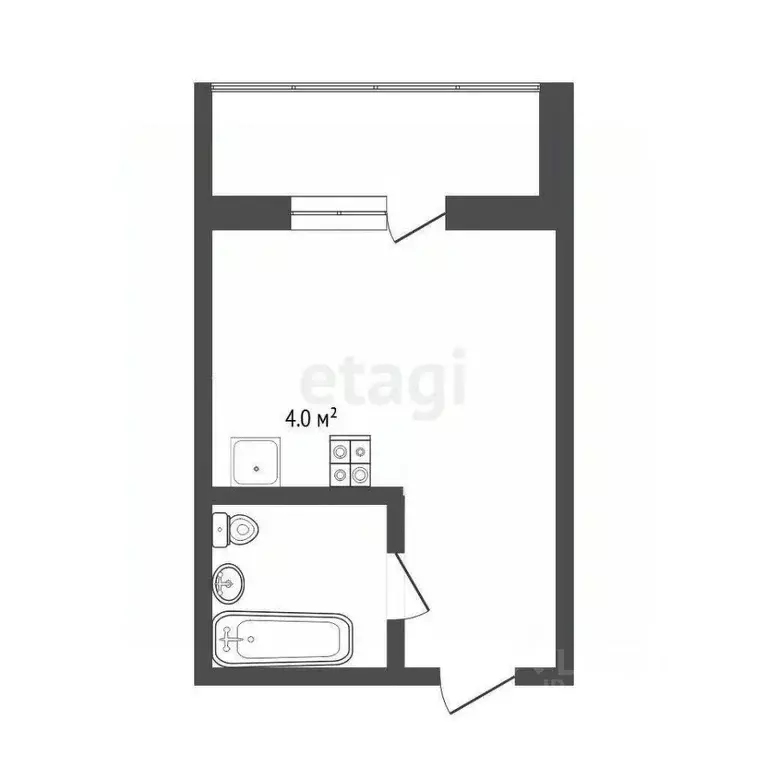 Студия Тюменская область, Тюмень ул. Фармана Салманова, 6 (23.1 м) - Фото 2