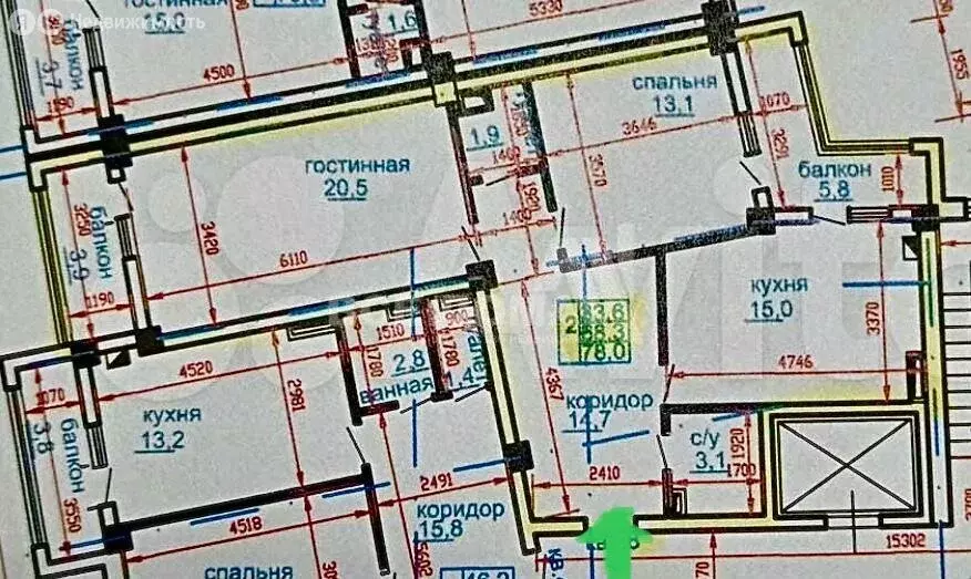 2-комнатная квартира: Ставрополь, улица Чапаева, 1 (78 м) - Фото 1