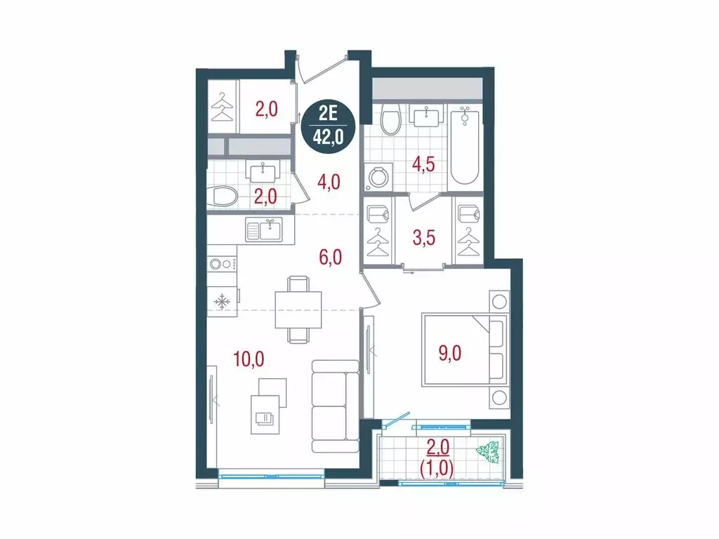 2-комнатная квартира: Москва, Кавказский бульвар, 51 (42 м) - Фото 0